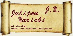 Julijan Maricki vizit kartica